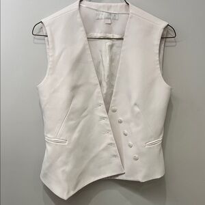 Zara Light Pink/White Buttoned Asymmetrical Vest